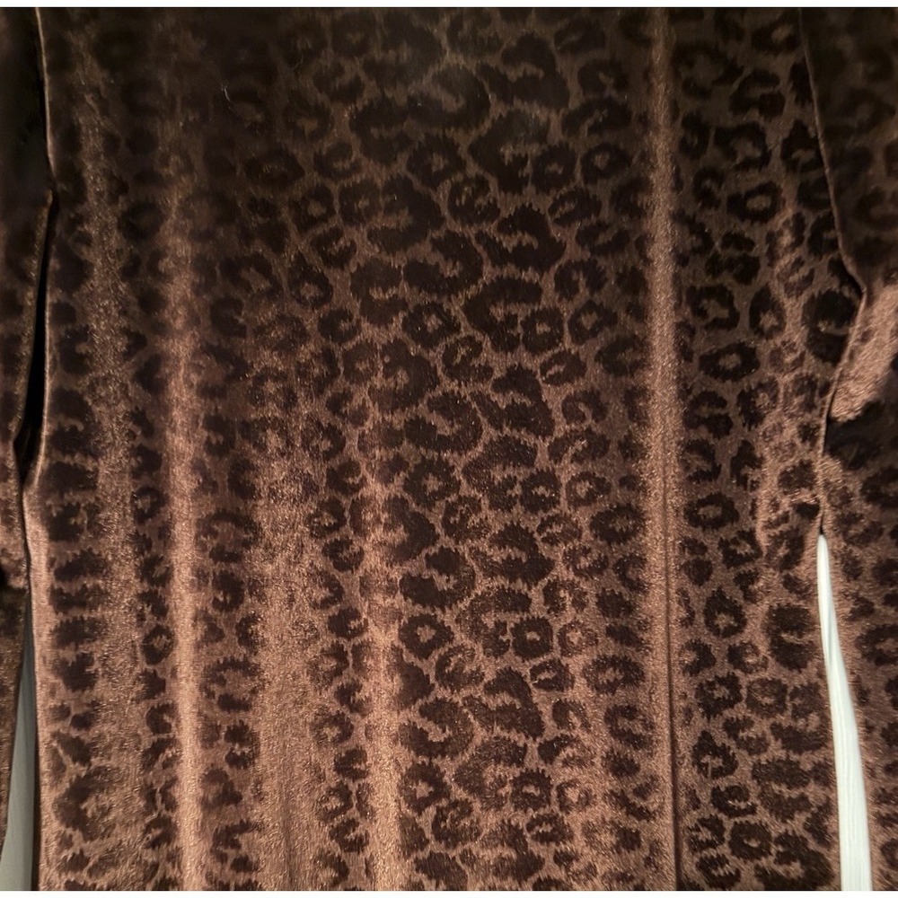 Ronni Nicole Leopard Animal Print Velvet Chocolate Brown Dress Whimsigoth Witchy - Picture 3 of 5
